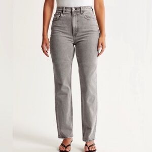 The 90’s Straight Ultra High Rise Jean - Abercrombie & Fitch - Gray